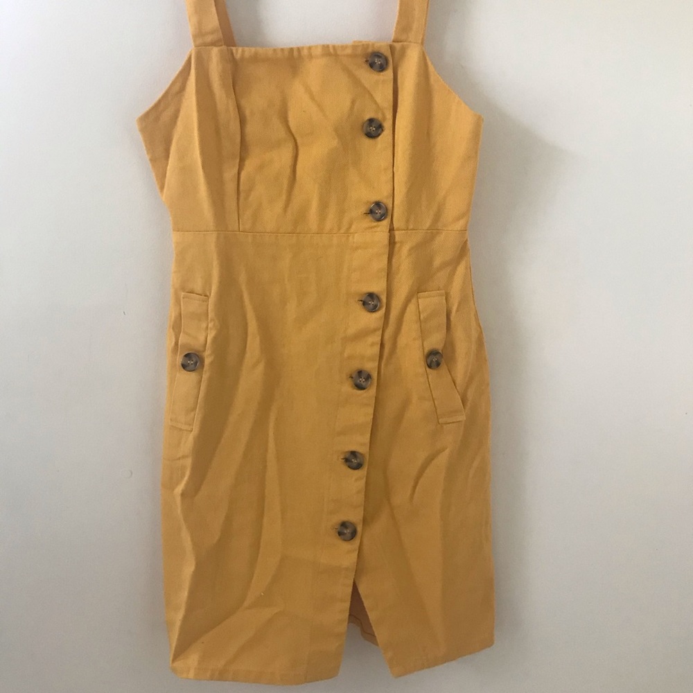 Forever 21 Yellow Asymmetrical Shift Dress
